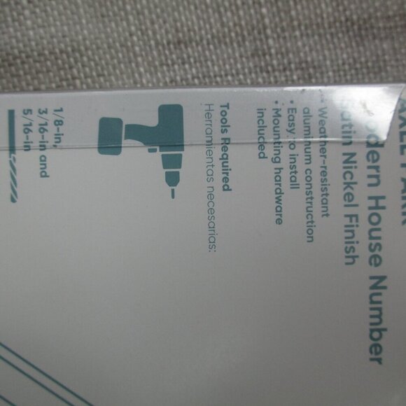 5 Inch Modern Floating Mount House Number 4 Silver Satin Nickel Finish w/ Screws - Picture 3 of 5